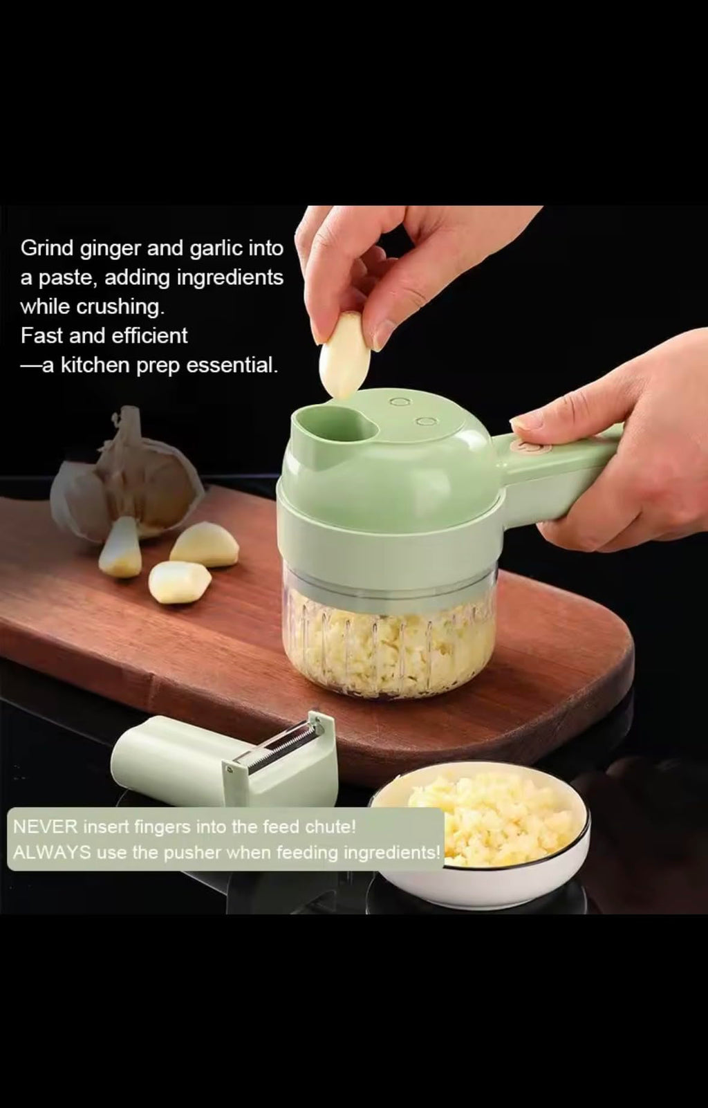 Electric Mini Food Chopper, Compact Vegetable Slicer with Multi-Blade Design, Mint Green Kitchen Appliance