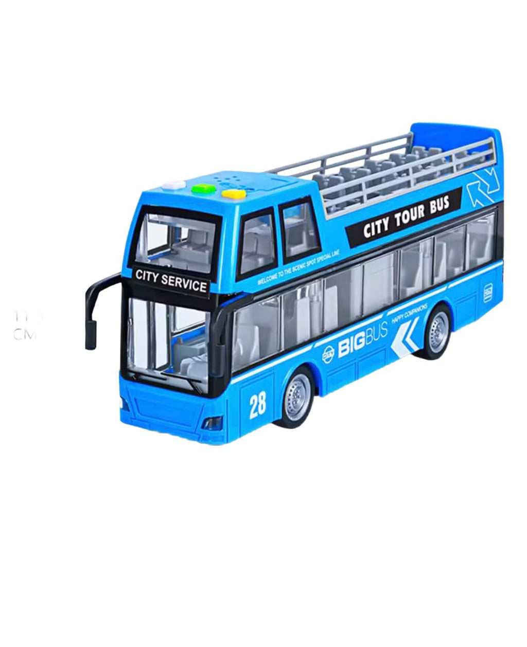 City Service Die-Cast Double Decker Tour Bus Model, Red and Blue Variants, 28.5 x 11.5 x 6 cm, Educational Vehicle Toy for Children