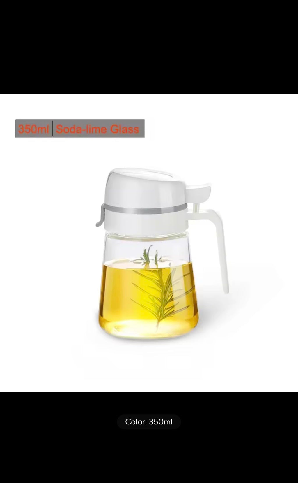 Glass Oil Dispenser Bottle with Auto Flip Lid, Leakproof Kitchen Container for Olive Oil, Soy Sauce, Coffee Syrup, 850ml, Soda-Lime Glass Material