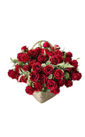 Artificial Rose Bouquet, Red Silk Roses with Green Leaves, 31cm Height, 10 Heads per Bunch, Wedding Home Decoration Fake Flowers