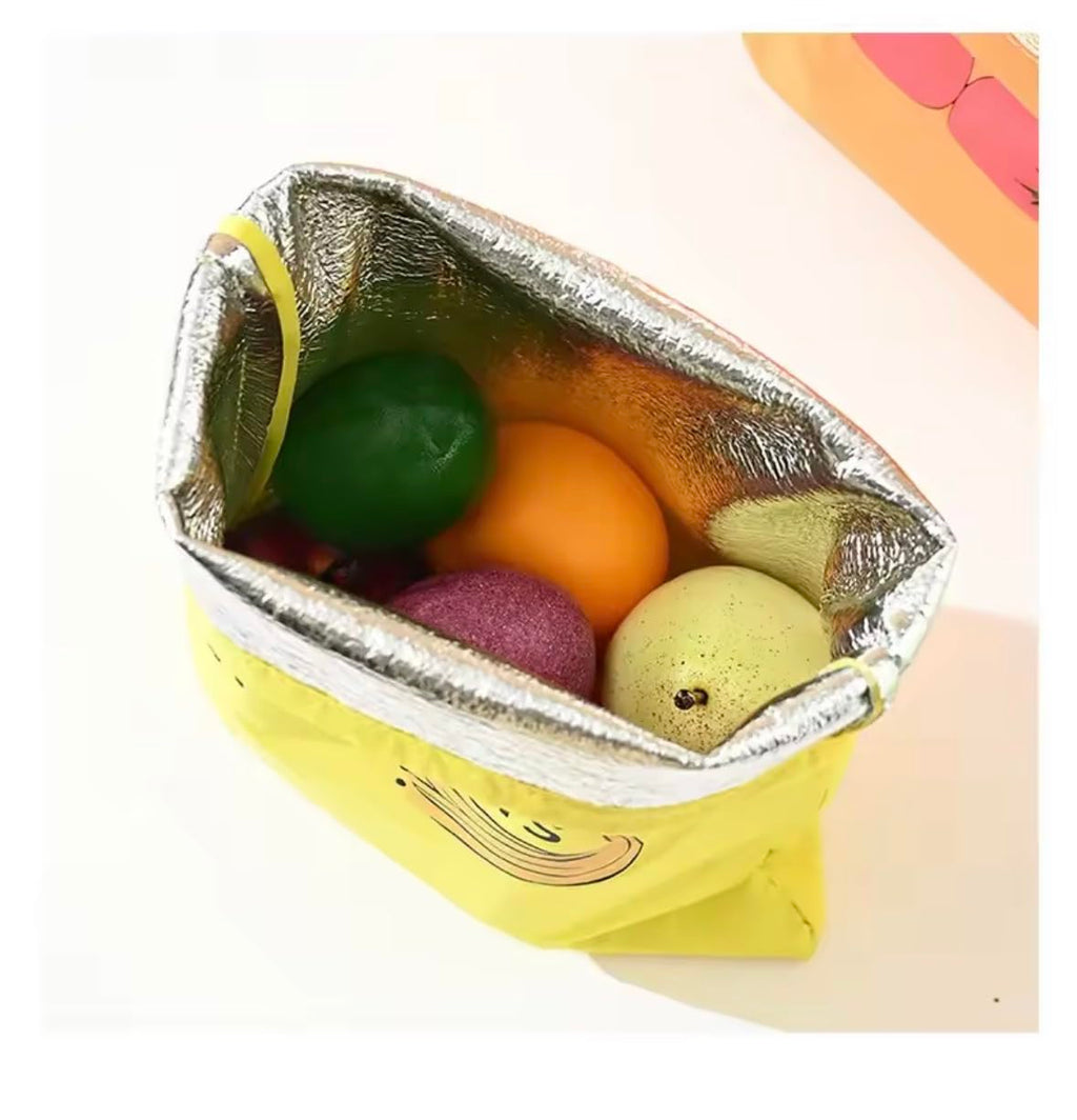 Insulated Fresh-Keeper Reusable Storage Bags for Fruit and Vegetable, Aluminum Foil Lining, Drawstring Closure, 3 Pack