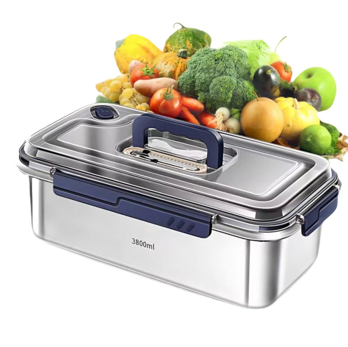 Food Storage Containers with Lids Airtight Food Grade Stainless Steel Large Capacity Leakproof Kitchen Storage Container Wit