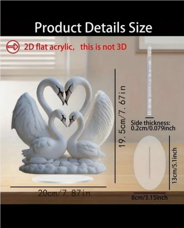 Elegant White Swan Sculpture, Decorative Porcelain Figurine with Heart Design, Desktop Ornament for Home Decor