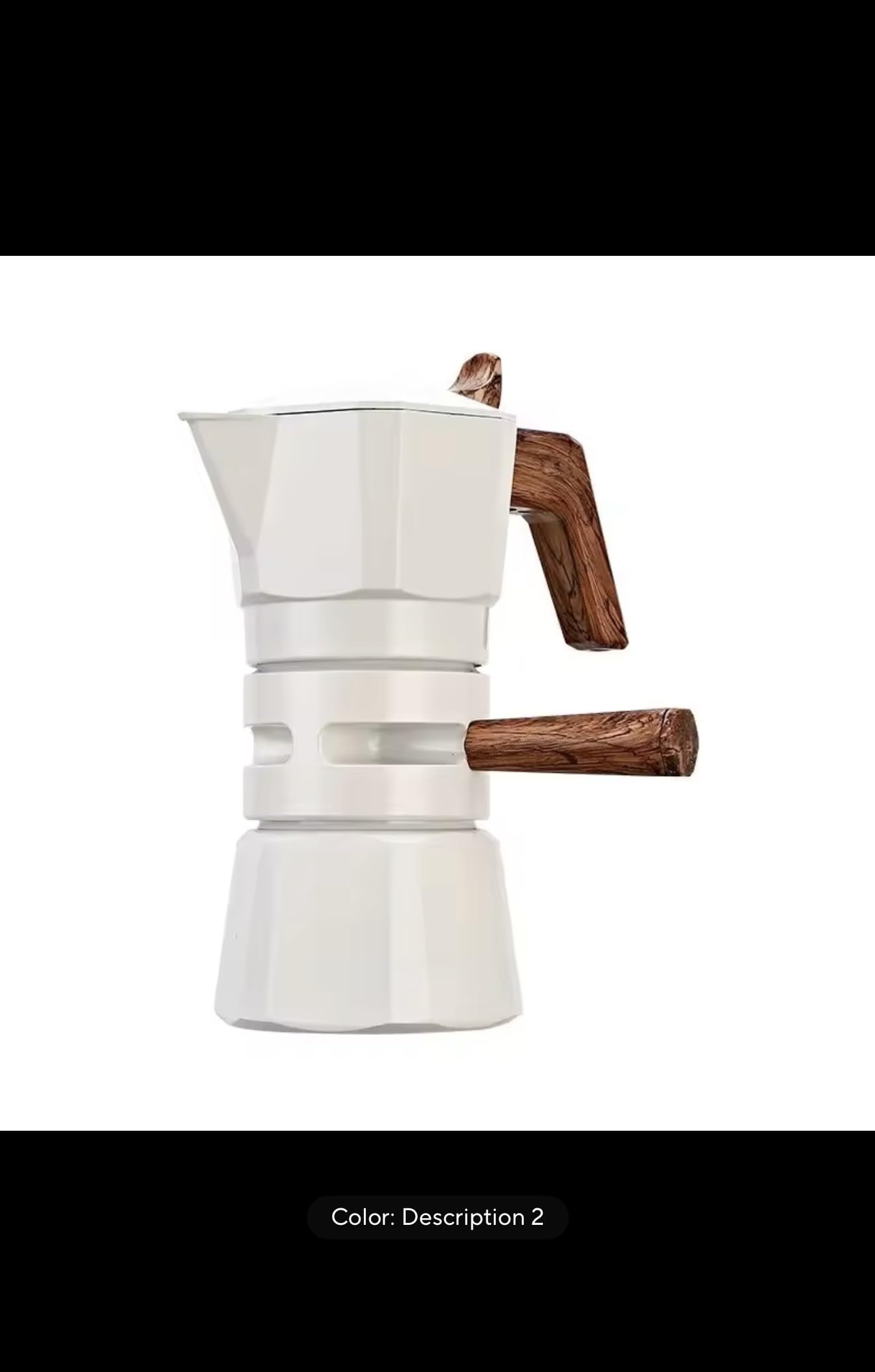 Dual Valve Temperature Control Stovetop Espresso Maker with Wood Handle, Electric Coffee Machine for Home Office Camping, 2 Cup and 4 Cup Capacity