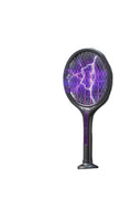 Electric Mosquito Swatter with Extendable Handle, 2800V High Voltage, Rotatable Head, 34-62cm Telescopic, Purple and Grey, Safety Protection Net for Indoor Pest Control