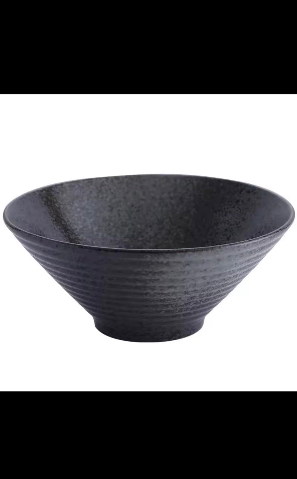 Japanese Style Ceramic Ramen Bowl, Black with Blue and Gold Glaze, Handcrafted Soup Noodle Bowl, Restaurant Quality Dinnerware