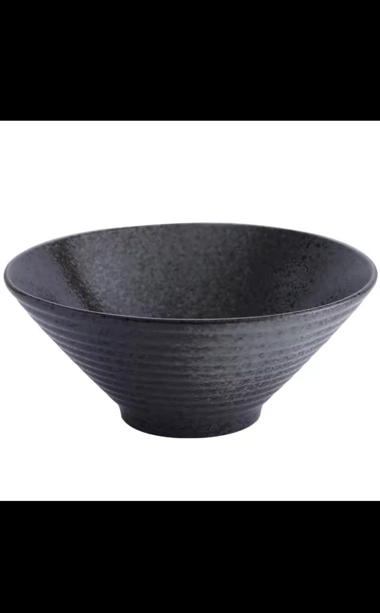 Japanese Style Ceramic Ramen Bowl, Black with Blue and Gold Glaze, Handcrafted Soup Noodle Bowl, Restaurant Quality Dinnerware