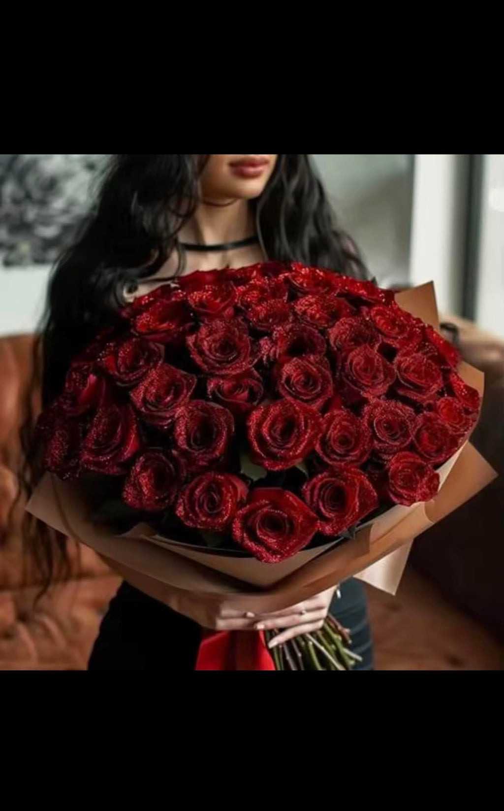 Forever Roses Bouquet, Preserved Flower Arrangement, Glitter Roses, Artificial Roses for Anniversary, Gift Bouquet