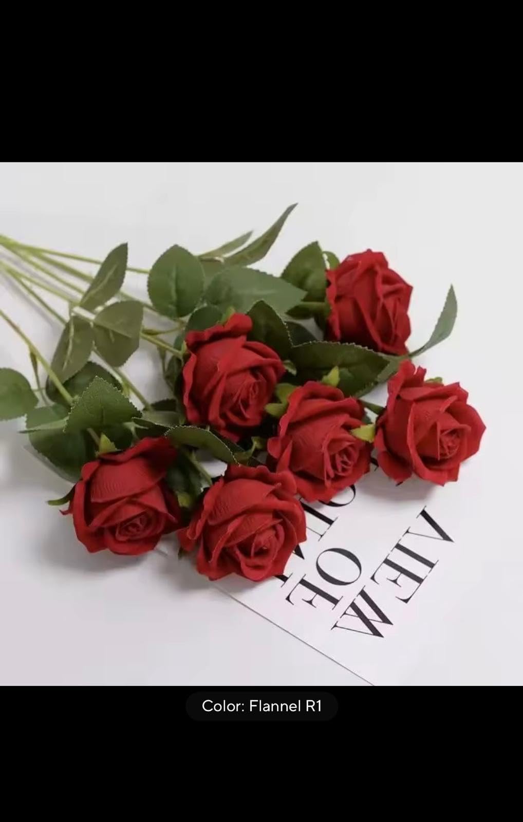 Artificial Red Roses, Realistic Fake Flowers for Wedding Dining Table Home Decoration, 20 Pieces, 51cm Length