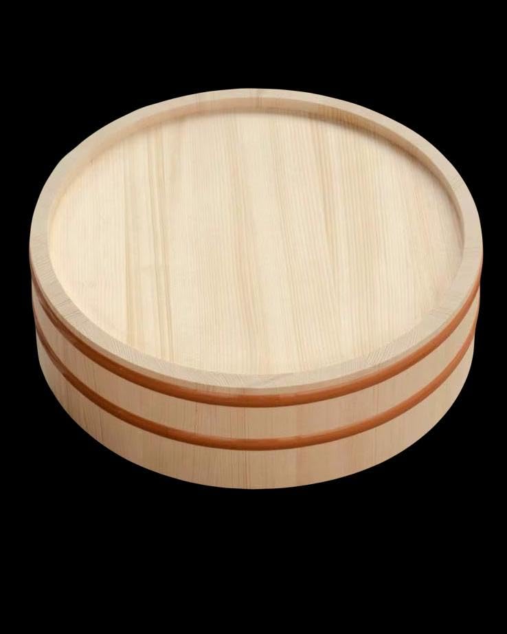 Japanese Wooden Sushi Rice Mixing Tub, Hangiri Sushi Oke Bowl, Round Bibimbap Bucket