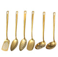 6pcs Stainless Steel Dinnerware Set Home Creative Korean Cutlery Golden Spoon Korean-Style Hot Pot Cutlery Set Kitchenware Set