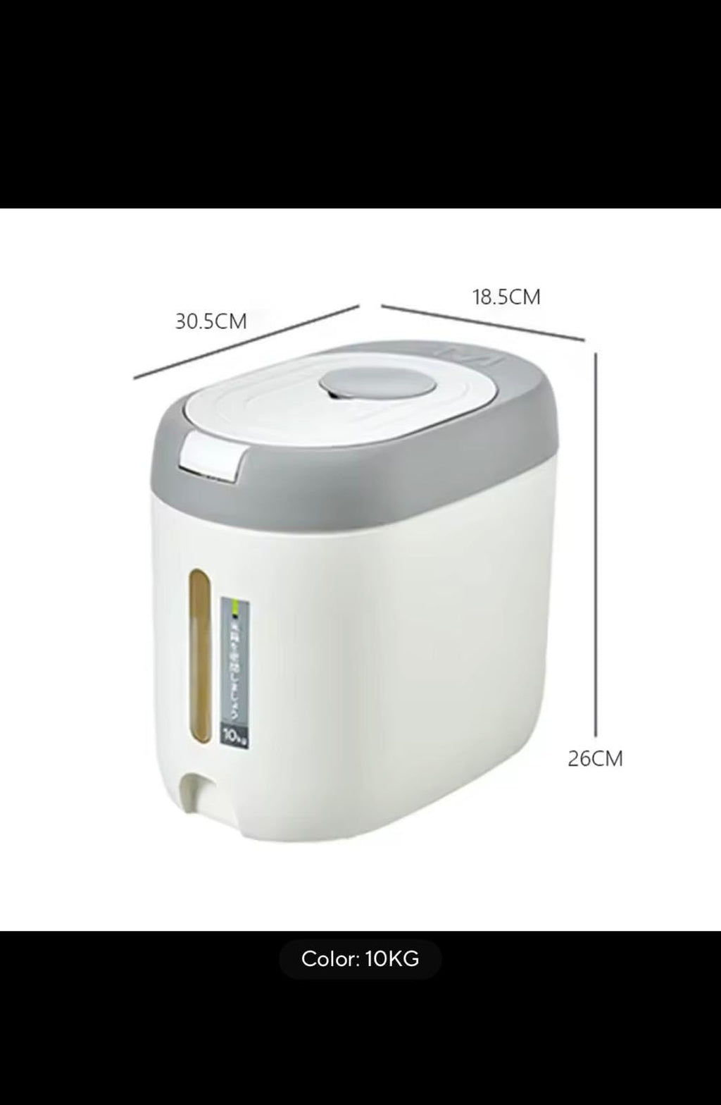 10KG Rice Dispenser Kitchen Storage Container with 360 Degree Sealing Ring, Cereal Organizer Box for Home