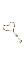 Elegant Islamic Car Hanging Ornament, Crystal Tasbih Misbaha with Gold Accents, Decorative Prayer Beads in Green, Blue and Clear Crystal