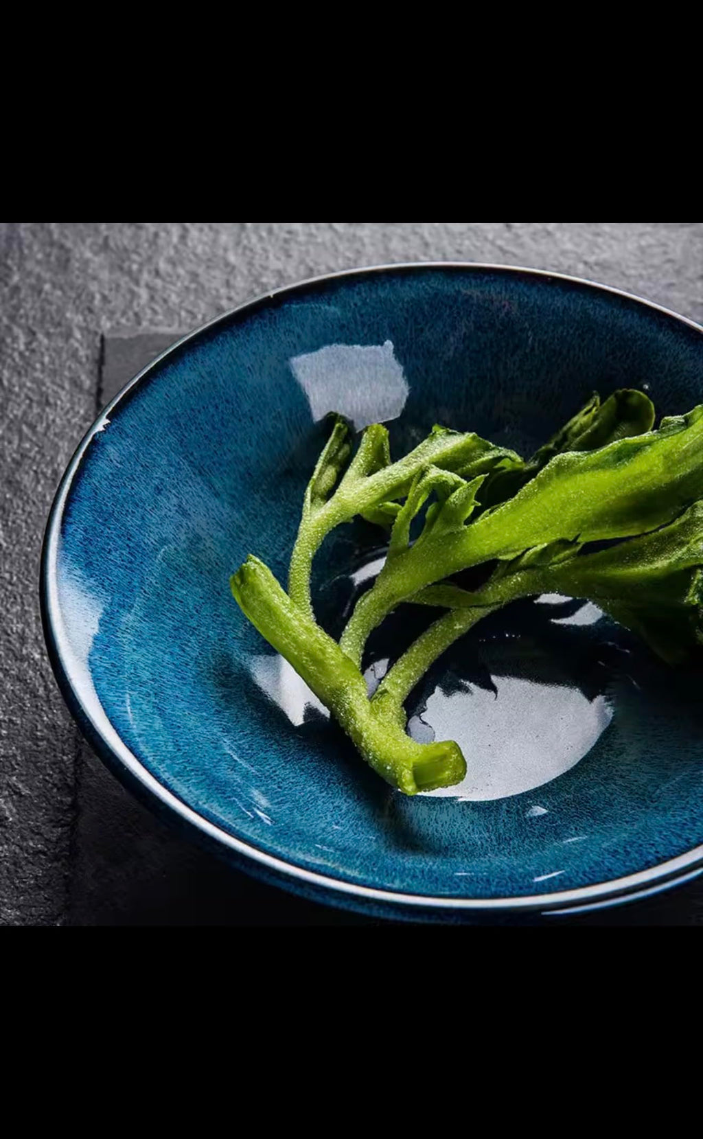 Japanese Ceramic Kiln Glazed Bowl, Blue Gradient Soup Bowl, Handcrafted Stoneware Serving Dish