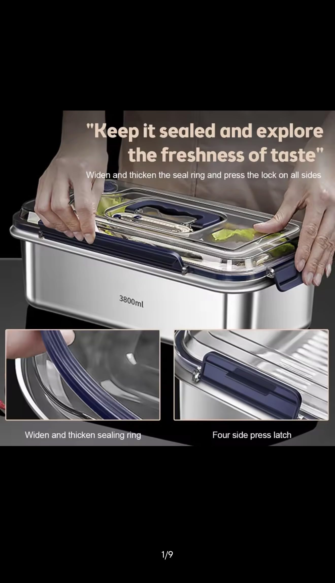 Food Storage Containers with Lids Airtight Food Grade Stainless Steel Large Capacity Leakproof Kitchen Storage Container Wit