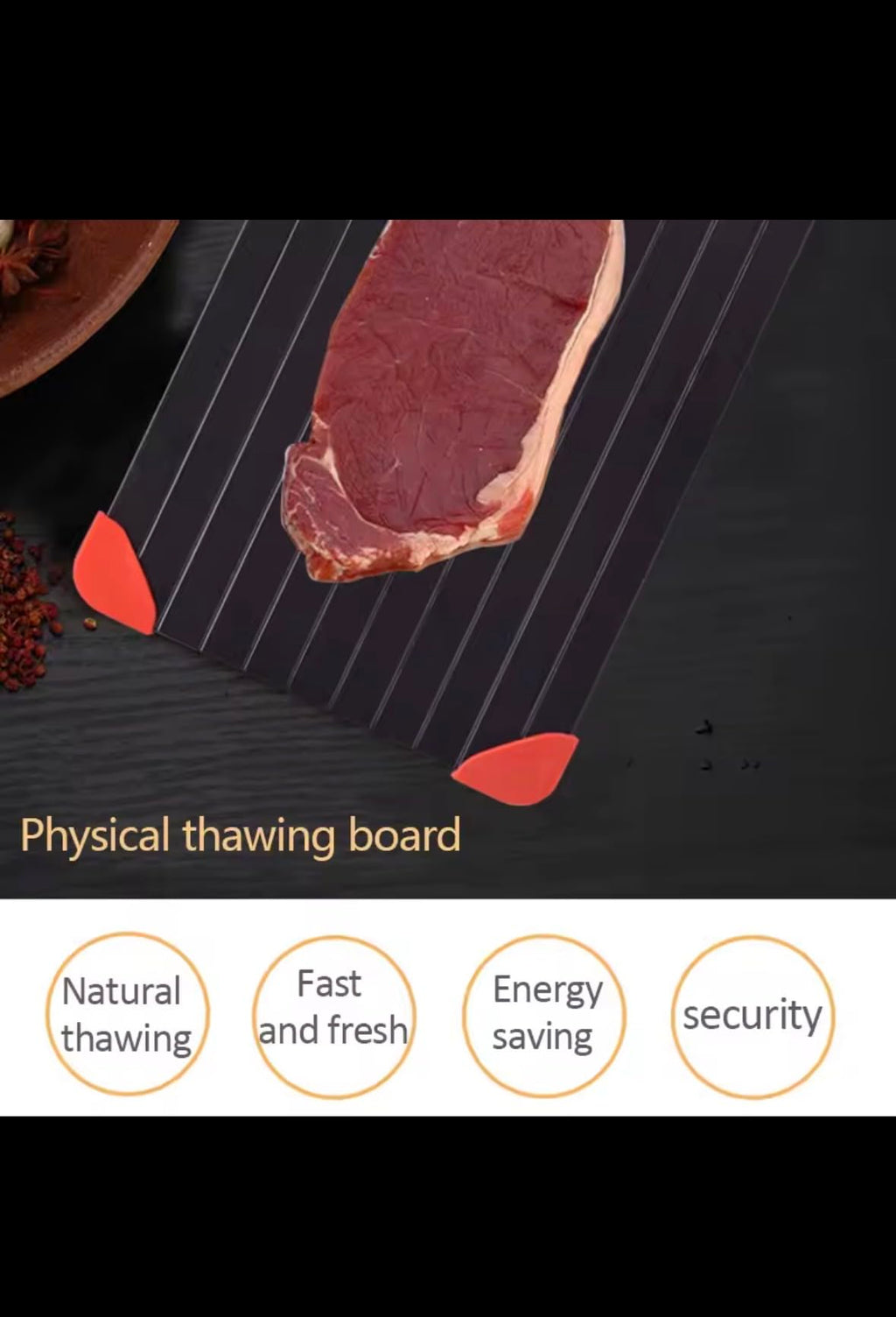 Fast Defrosting Tray for Frozen Food, Meat and Fruit, Quick Thaw Plate Kitchen Gadget