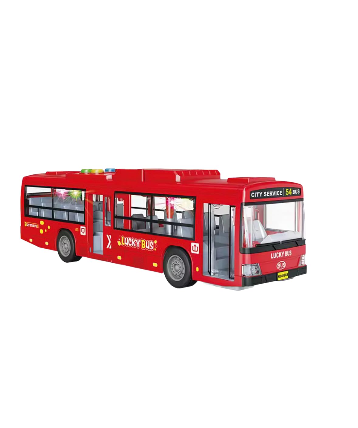 City Service Die-Cast Double Decker Tour Bus Model, Red and Blue Variants, 28.5 x 11.5 x 6 cm, Educational Vehicle Toy for Children