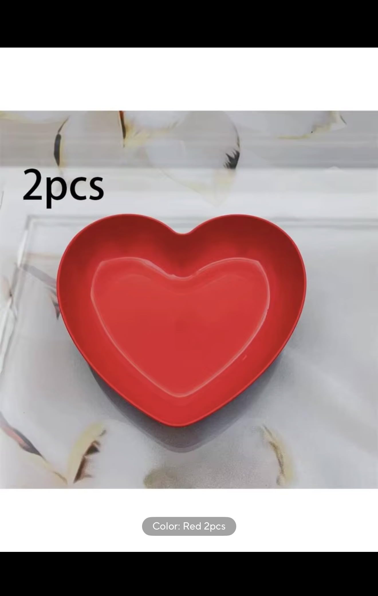 Heart Shaped Dinner Plate Set, Red and Pink, Plastic, 20 Pieces, Fruit Snacks Serving Plates with Storage Box, Party Theme Tableware