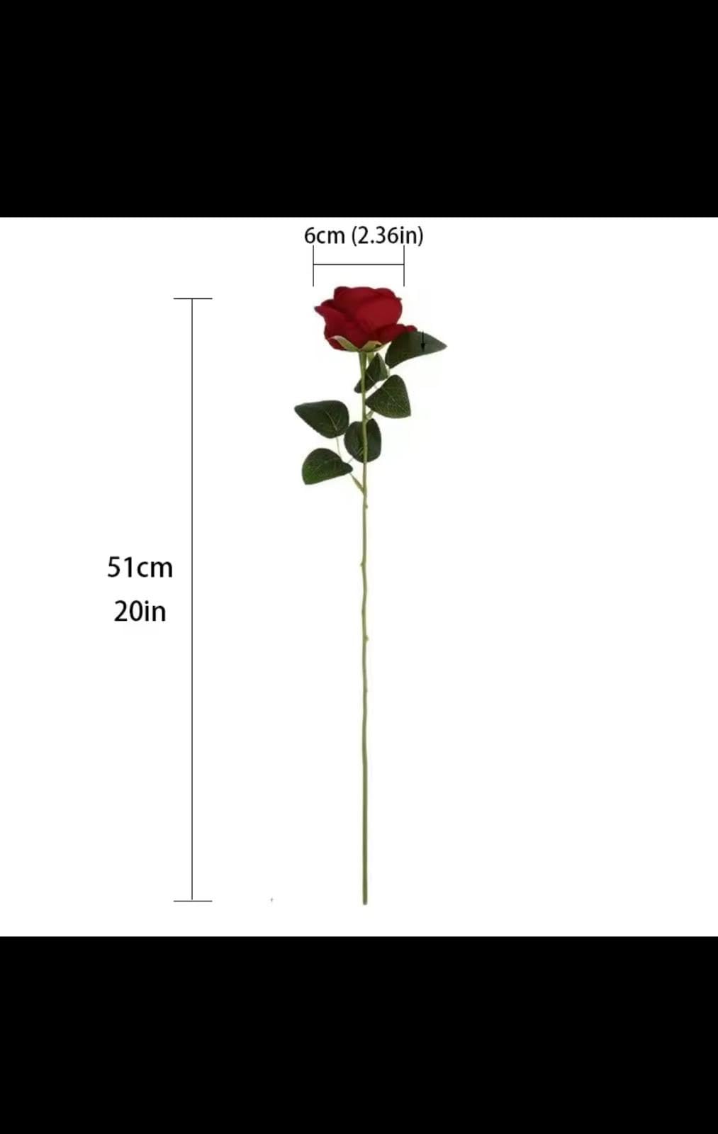 Artificial Red Roses, Realistic Fake Flowers for Wedding Dining Table Home Decoration, 20 Pieces, 51cm Length