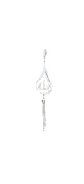 Islamic Gold-Plated Allah Name Car Mirror Hanging Pendant, Crystal Rhinestone Water Drop Design with Tassel, Religious Car Decoration