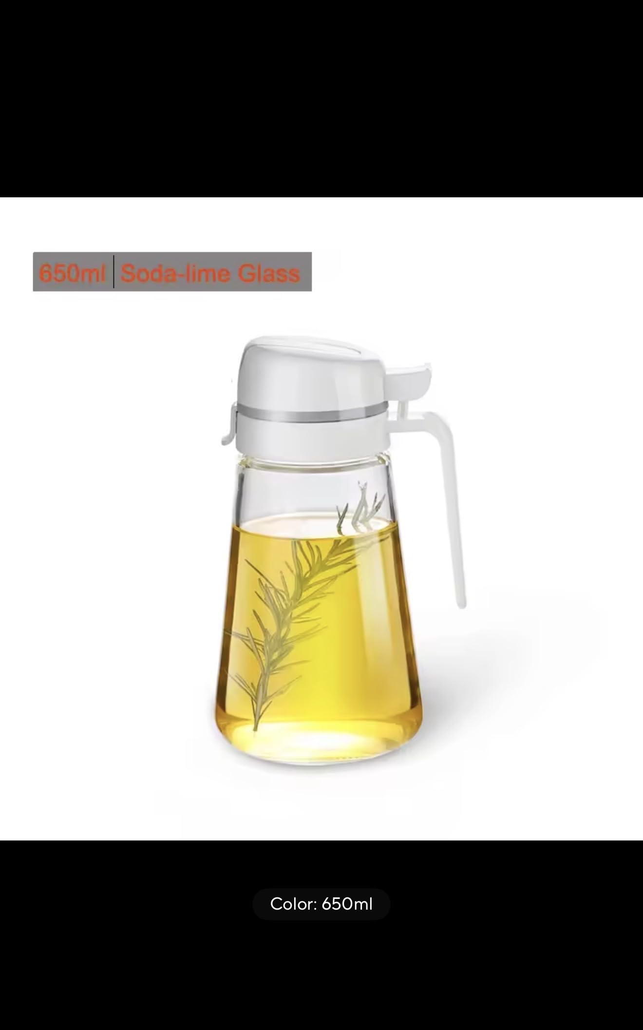 Glass Oil Dispenser Bottle with Auto Flip Lid, Leakproof Kitchen Container for Olive Oil, Soy Sauce, Coffee Syrup, 850ml, Soda-Lime Glass Material