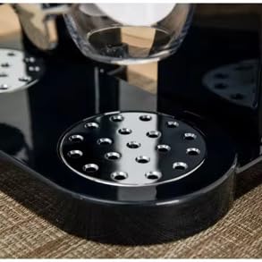 Dual Control Dry Food Cereal Dispenser, Storage Container, Round, 2L, Black and White