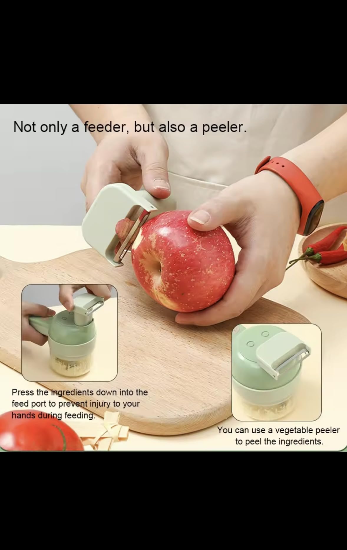 Electric Mini Food Chopper, Compact Vegetable Slicer with Multi-Blade Design, Mint Green Kitchen Appliance