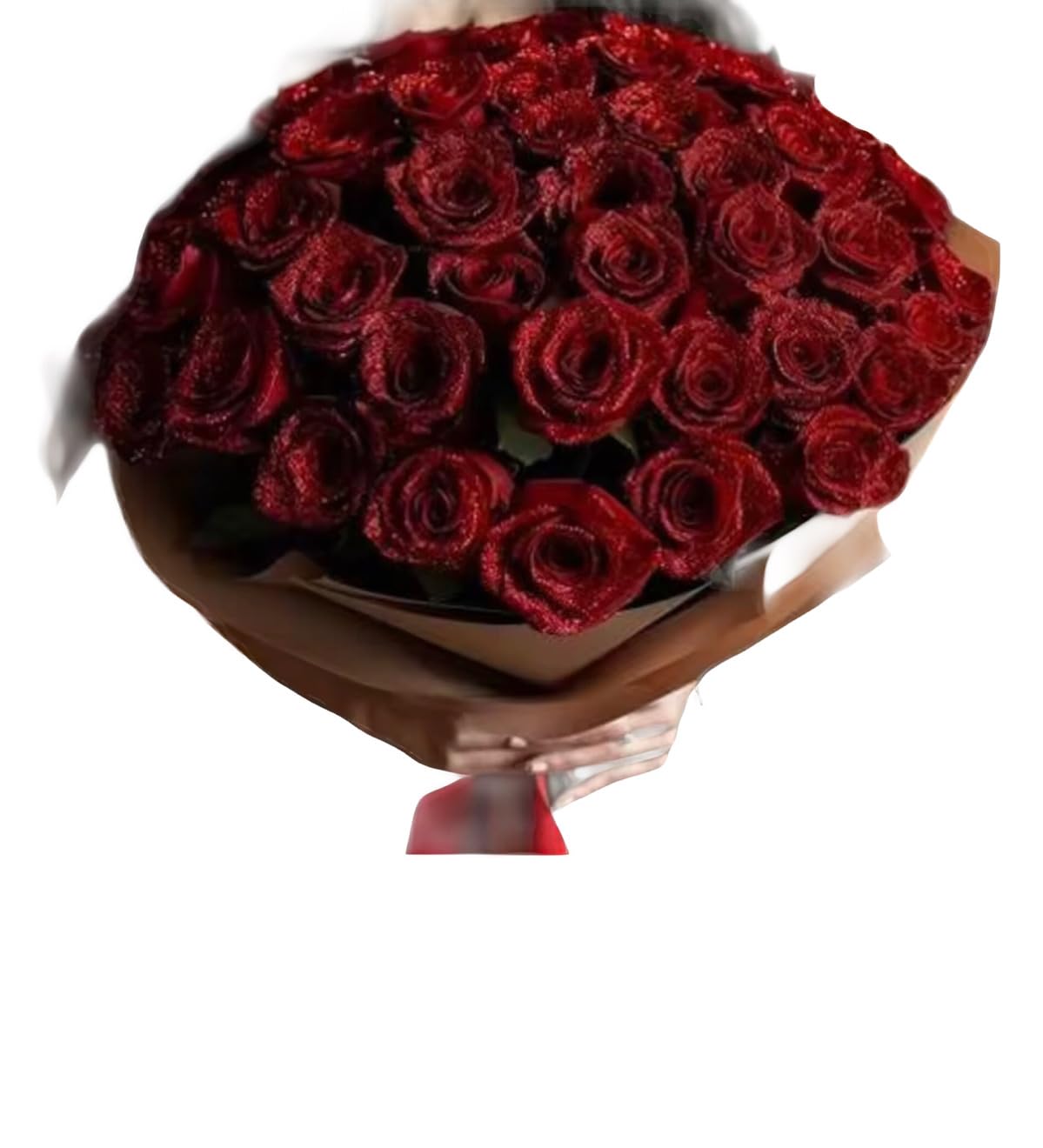 Forever Roses Bouquet, Preserved Flower Arrangement, Glitter Roses, Artificial Roses for Anniversary, Gift Bouquet