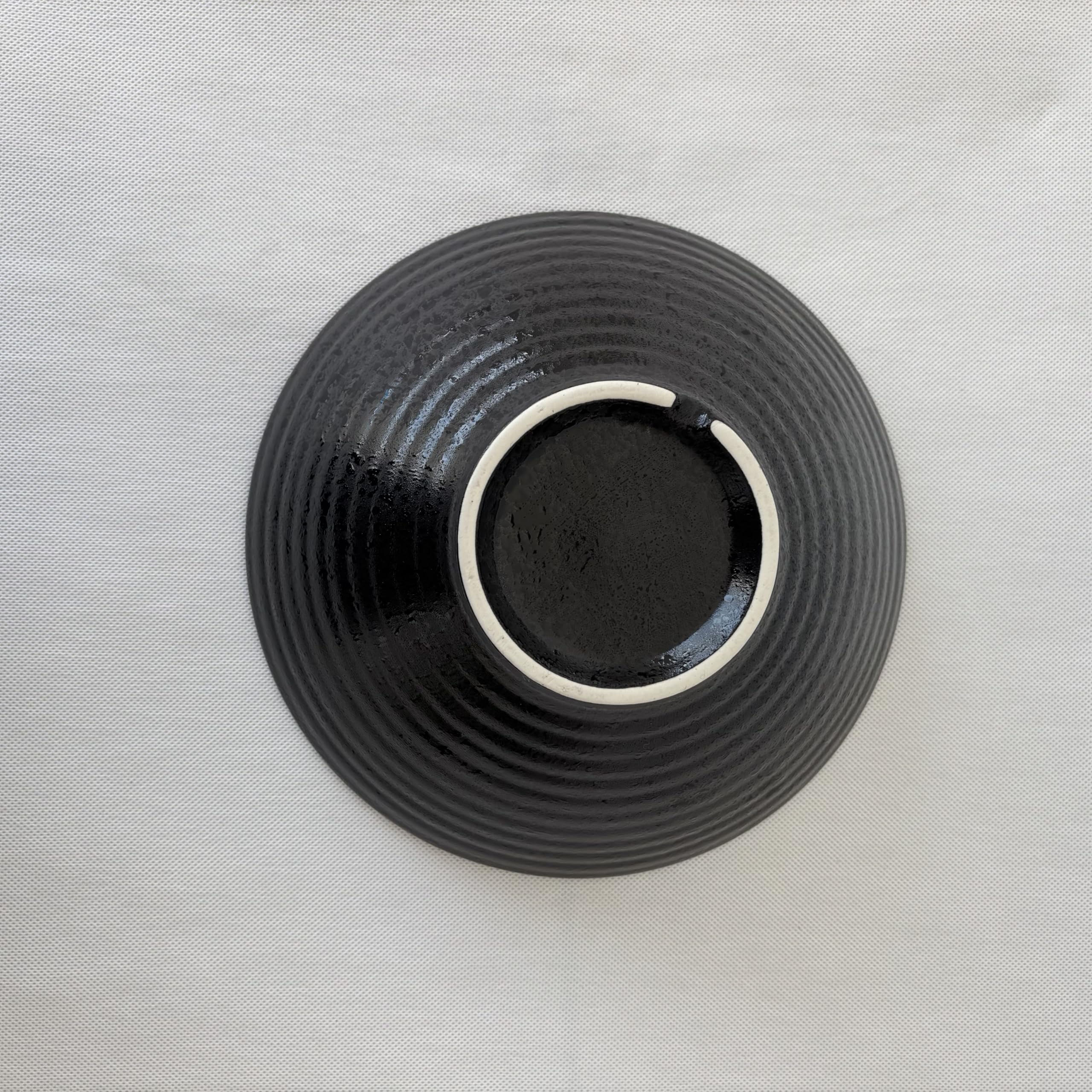 Japanese Style Ceramic Ramen Bowl, Black Bamboo Hat Shape, Large Noodle Soup Rice Bowl, Commercial Tableware