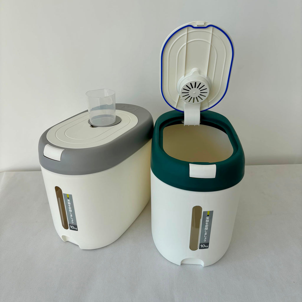 10KG Rice Dispenser Kitchen Storage Container with 360 Degree Sealing Ring, Cereal Organizer Box for Home