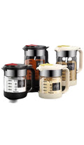 Haoukno Glass Seasoning Jar Set with Measurement Markings, Stainless Steel Flip Lid, Kitchen Spice Storage Containers with Handle, 250ml and 350ml