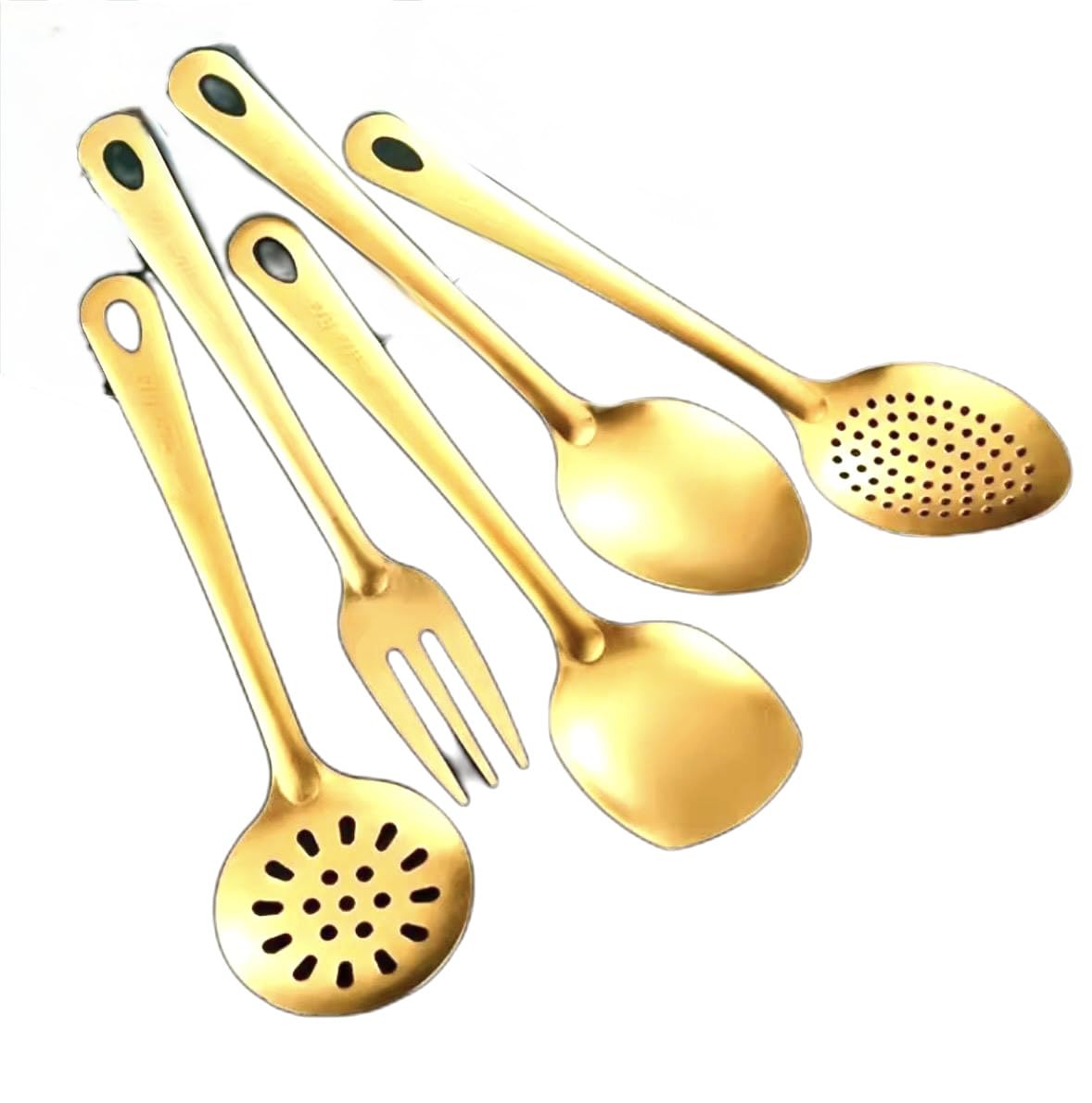 6pcs Stainless Steel Dinnerware Set Home Creative Korean Cutlery Golden Spoon Korean-Style Hot Pot Cutlery Set Kitchenware Set