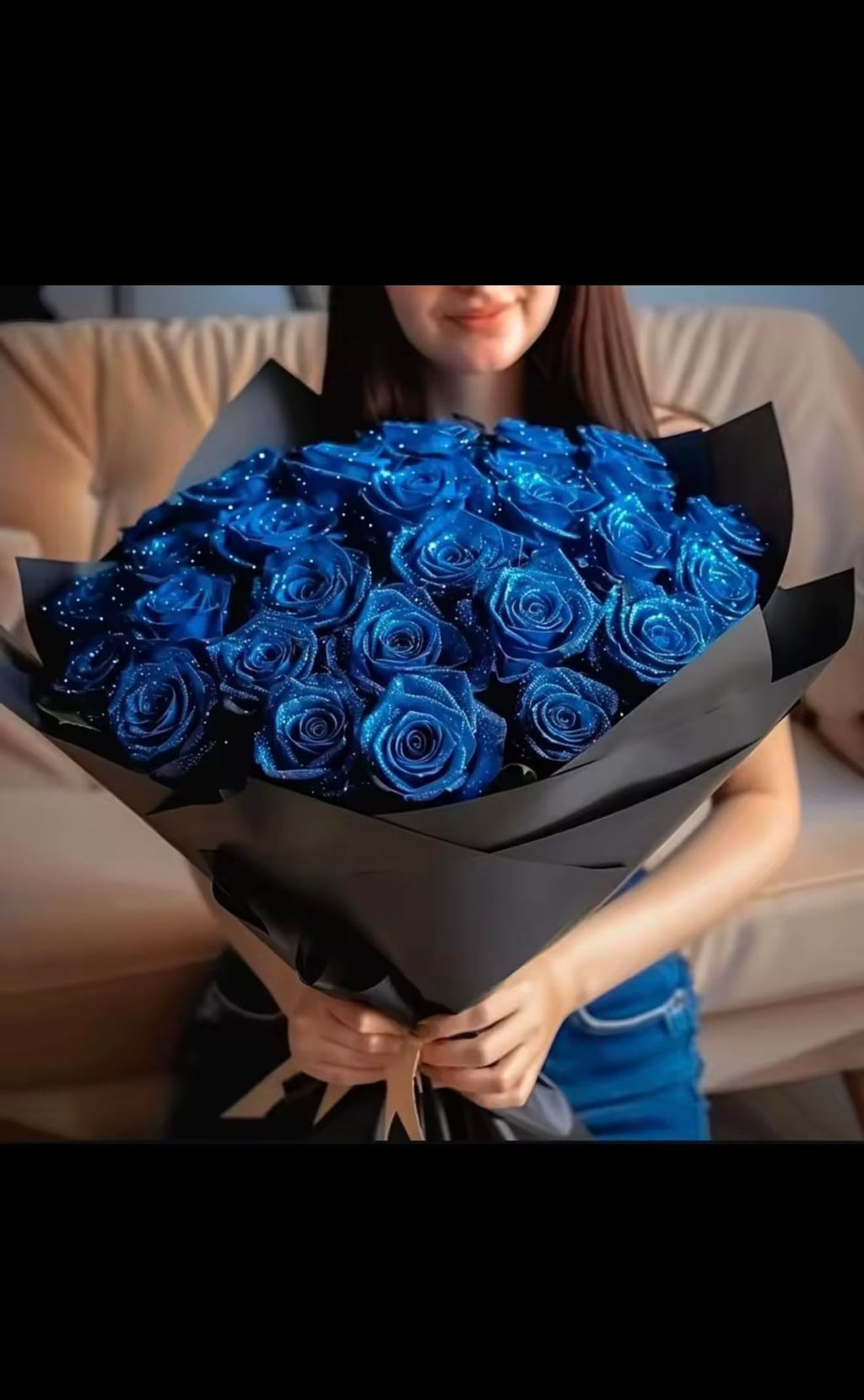 Forever Roses Bouquet, Preserved Flower Arrangement, Glitter Roses, Artificial Roses for Anniversary, Gift Bouquet