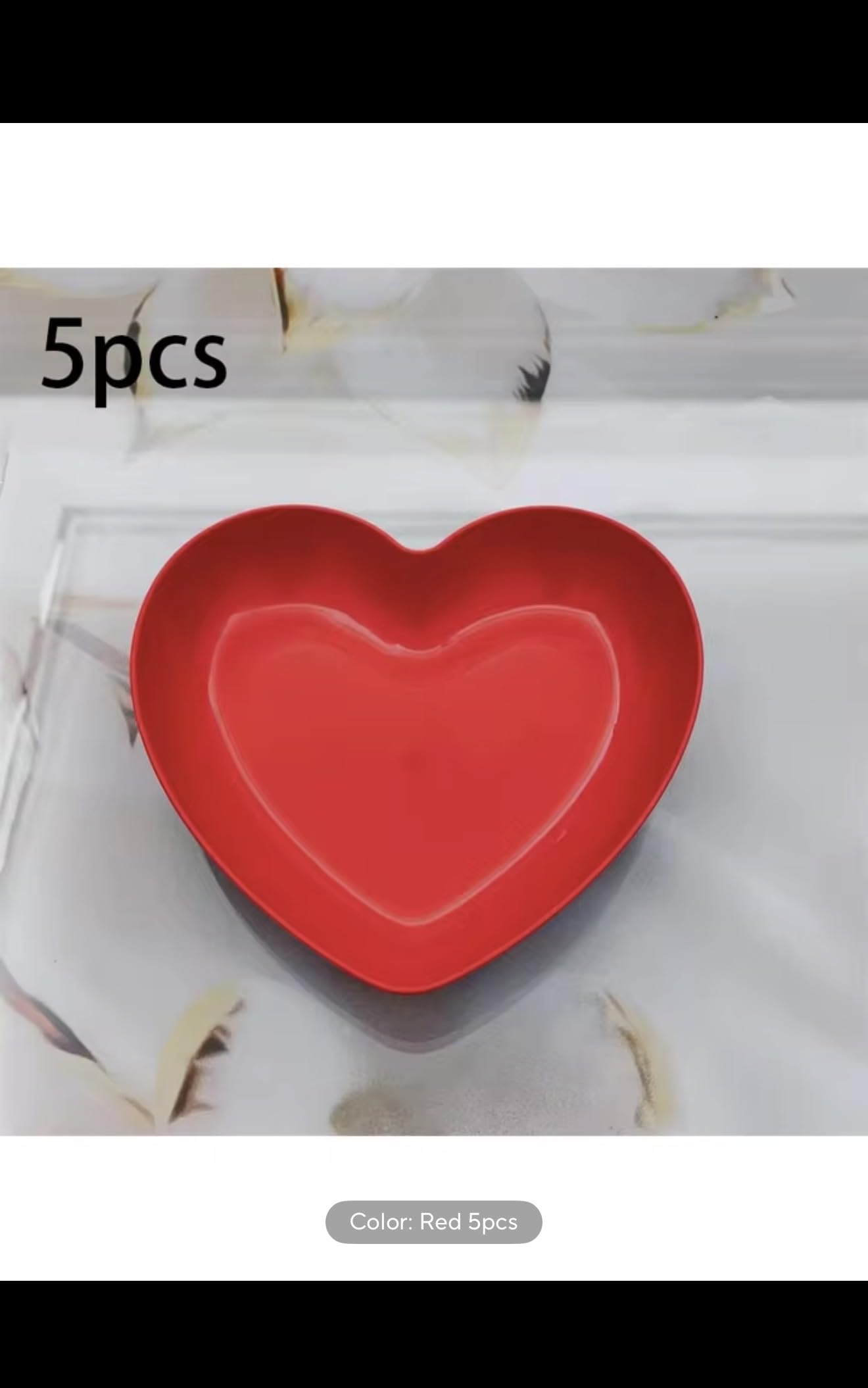 Heart Shaped Dinner Plate Set, Red and Pink, Plastic, 20 Pieces, Fruit Snacks Serving Plates with Storage Box, Party Theme Tableware